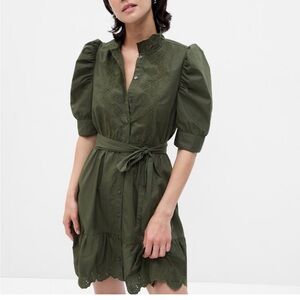 Gap army green eyelet dress